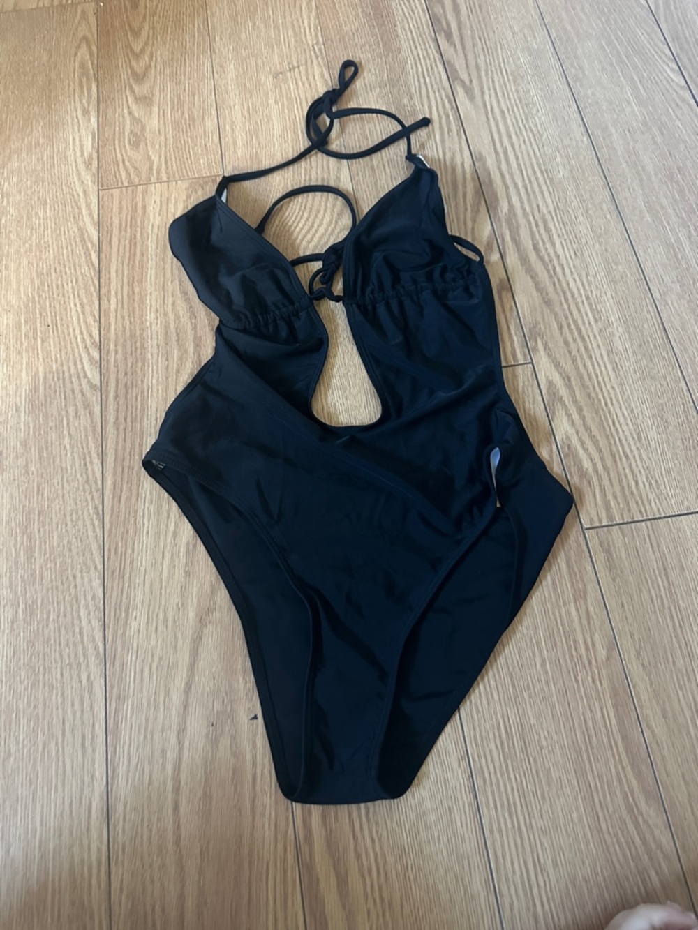Black Women's One-Piece Cutout Swimsuit